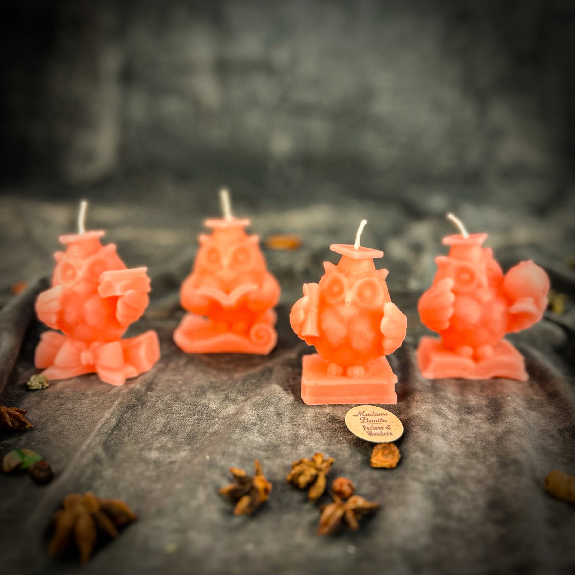 Pink Owls Candle Set
