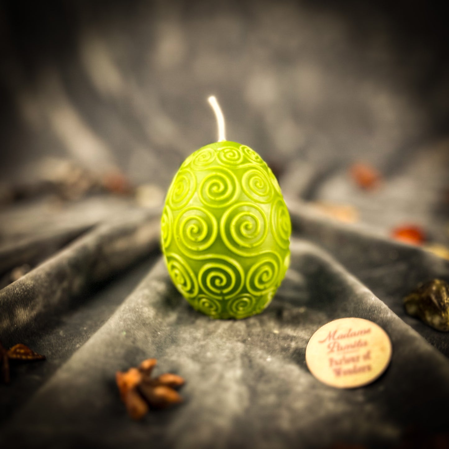 Beeswax Spiral Protection Pysanka Spell Candle