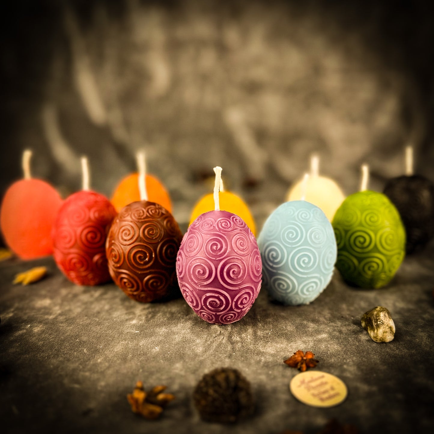 Beeswax Spiral Protection Pysanka Spell Candle