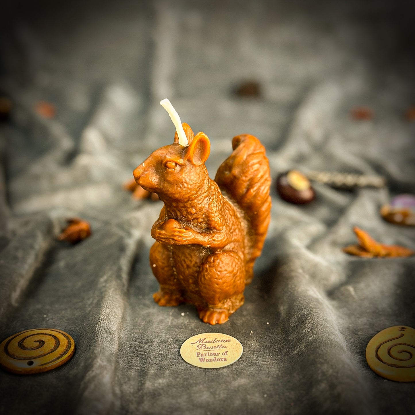Beeswax Squirrel of Abundance Spell Candle