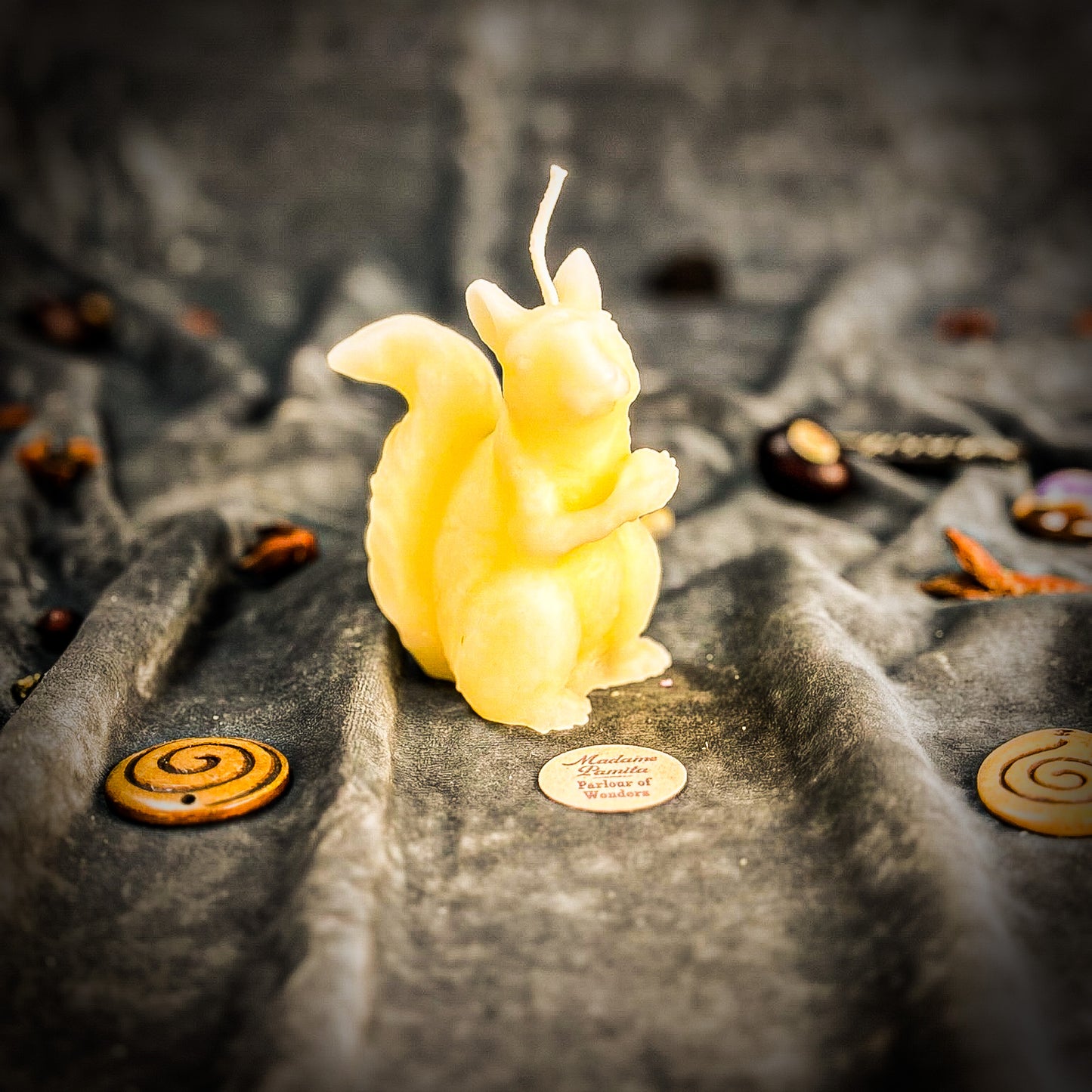 Beeswax Squirrel of Abundance Spell Candle