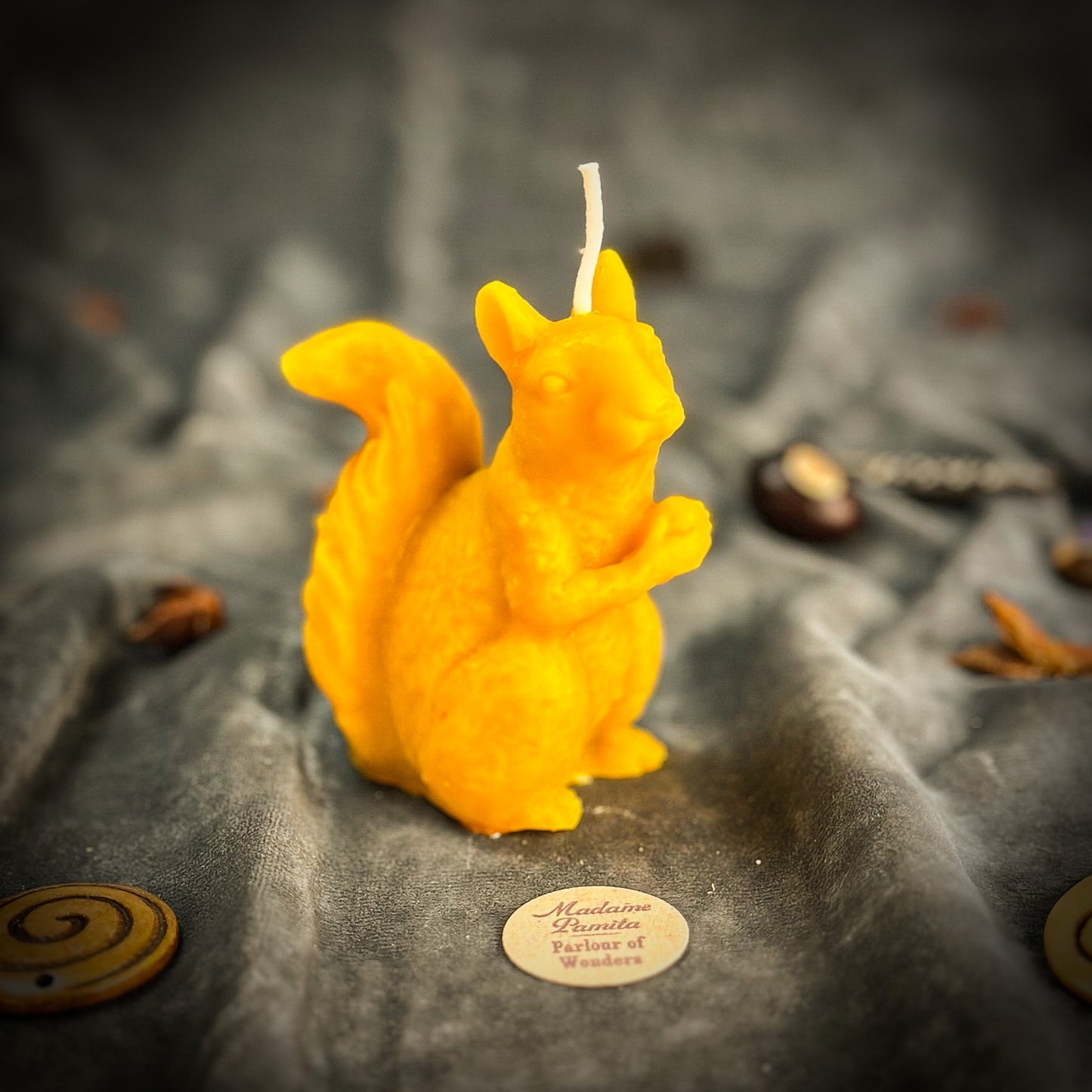 Beeswax Squirrel of Abundance Spell Candle