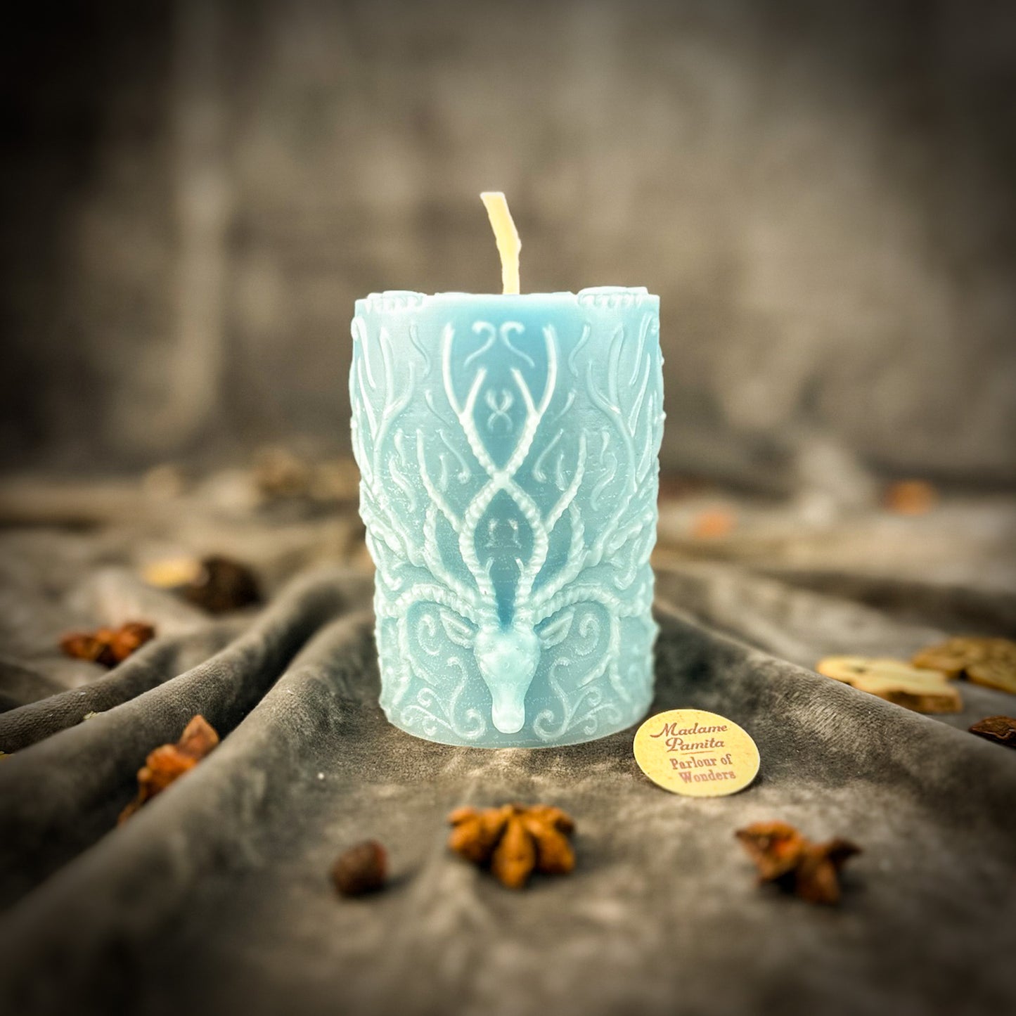 Blue Stag Candle