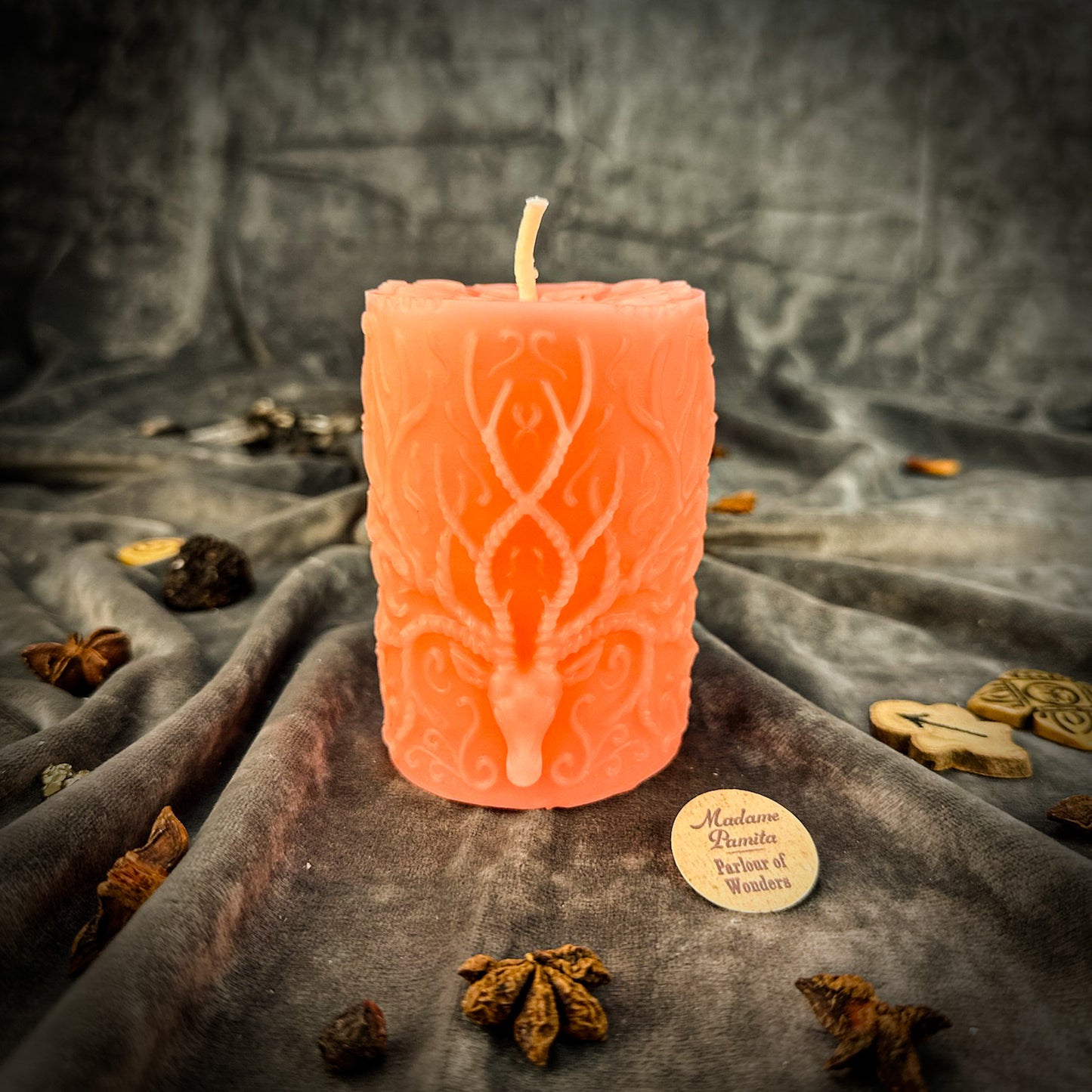 Pink Stag Quest Pillar Candle