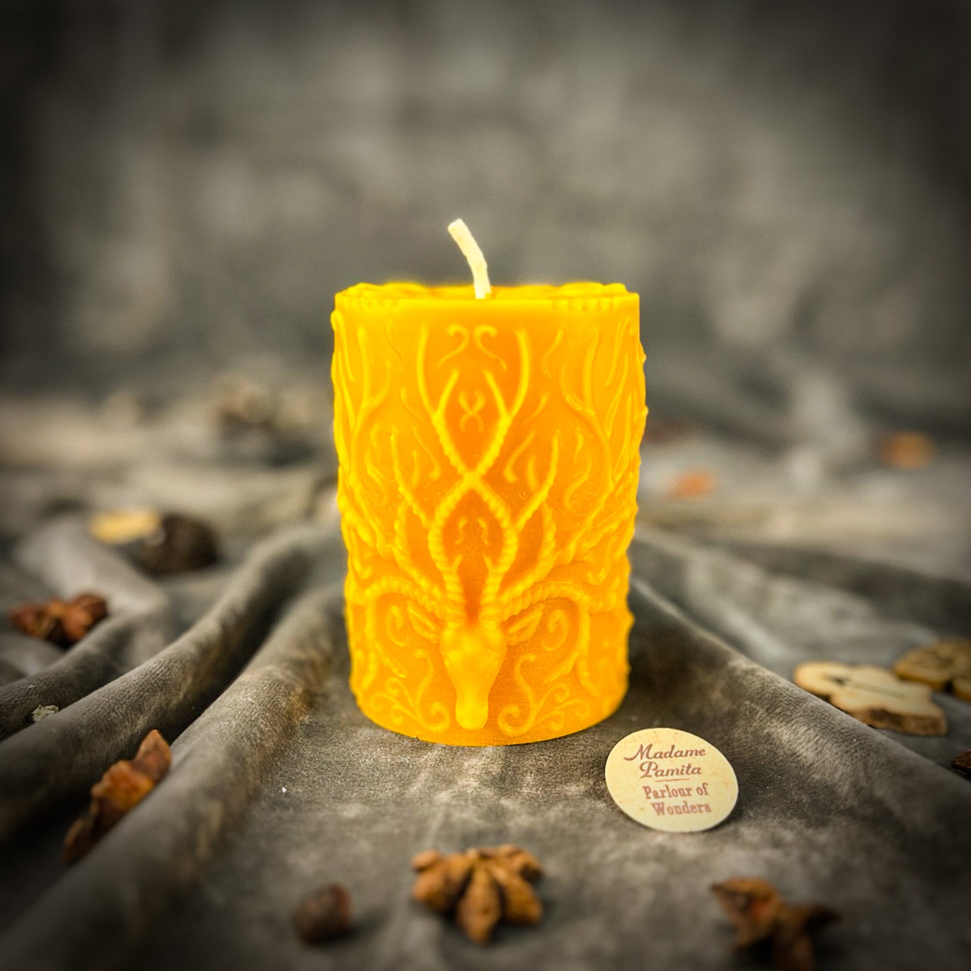Yellow Stag of the Quest Pillar Candle