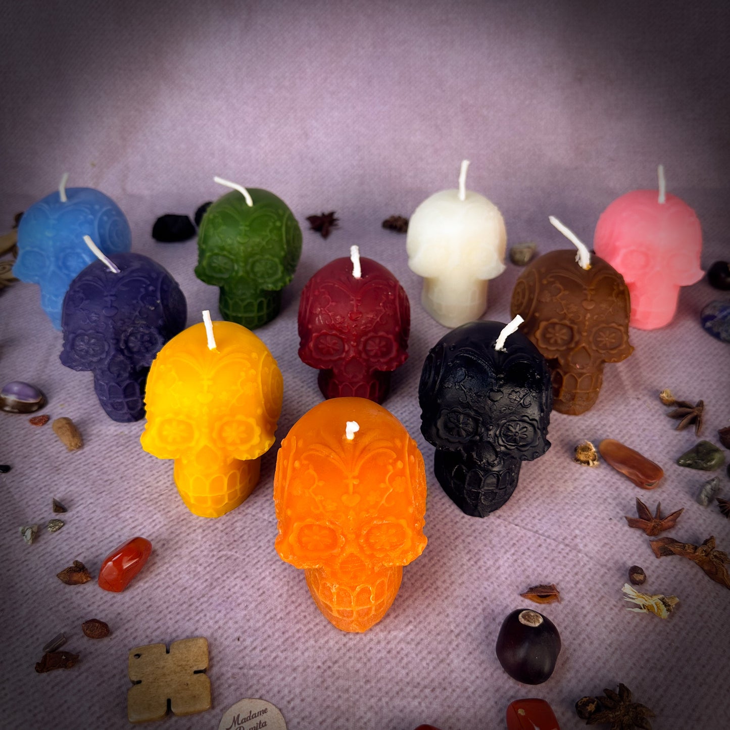 Limited Edition Beeswax Calavera Sugar Skull Candle