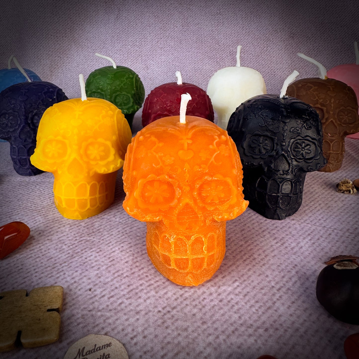 Limited Edition Beeswax Calavera Sugar Skull Candle