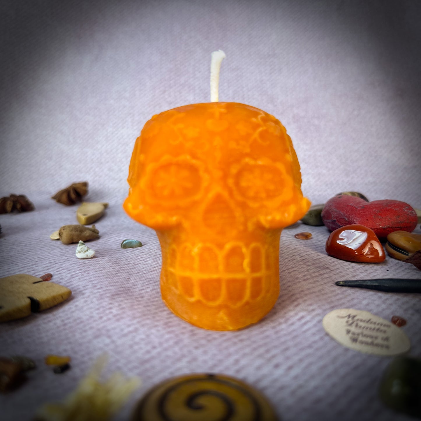 Limited Edition Beeswax Calavera Sugar Skull Candle