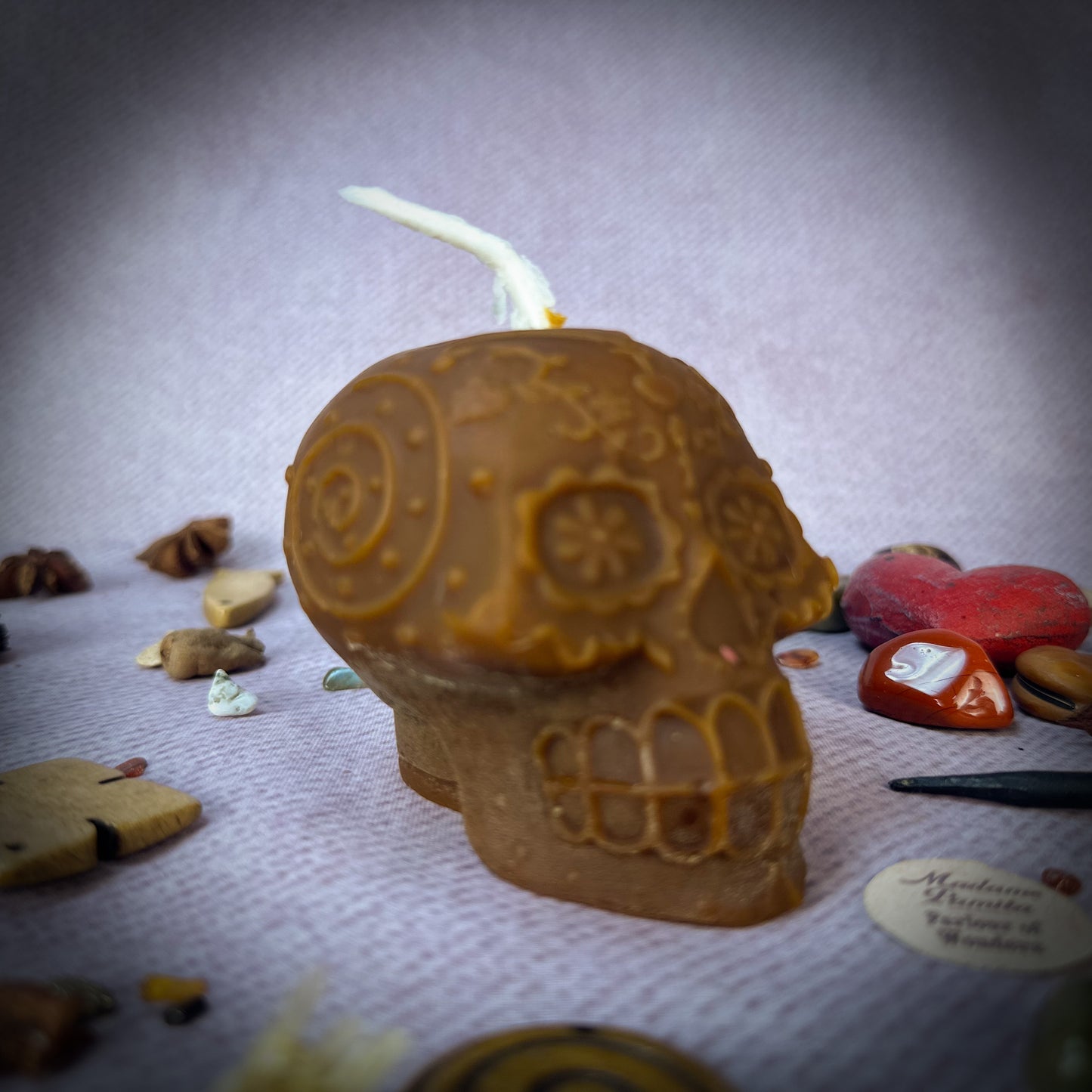 Limited Edition Beeswax Calavera Sugar Skull Candle