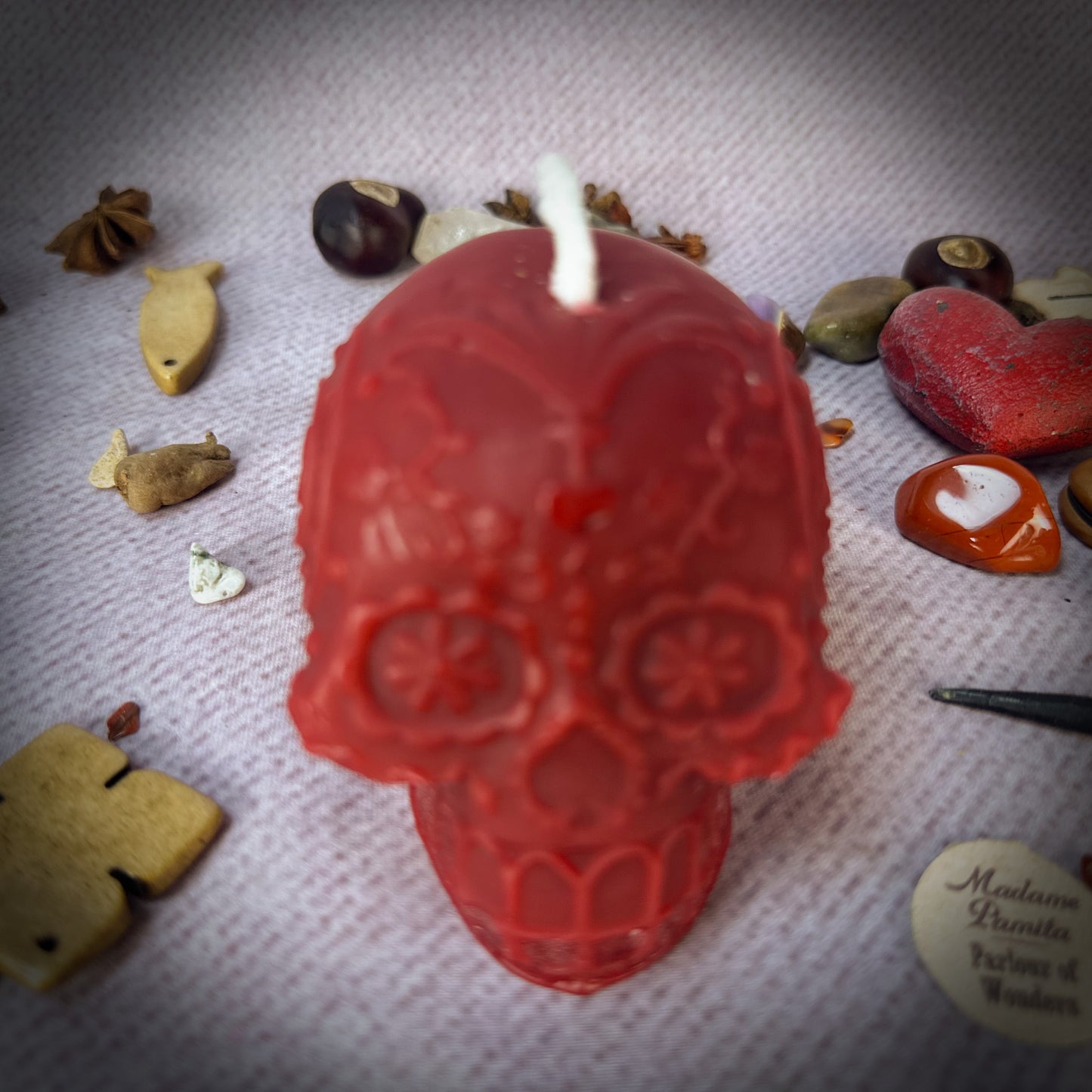 Limited Edition Beeswax Calavera Sugar Skull Candle