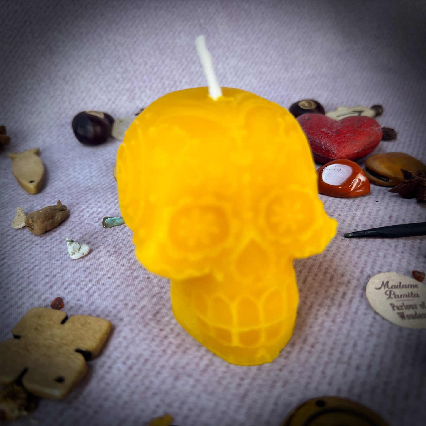 Limited Edition Beeswax Calavera Sugar Skull Candle