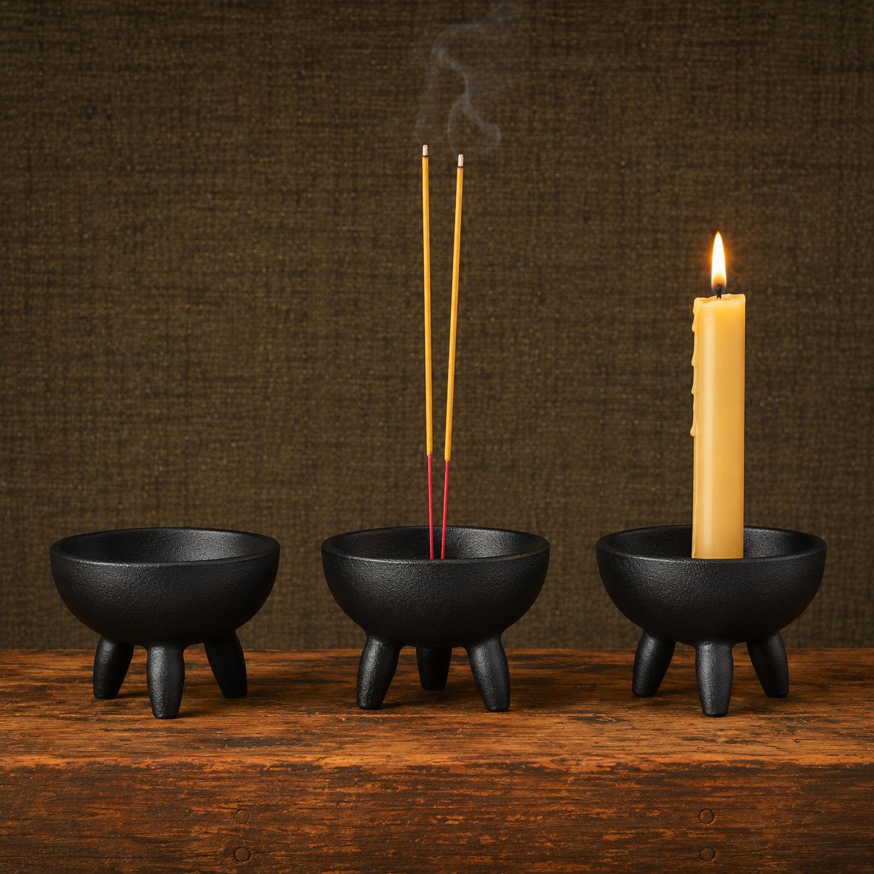 Cauldron Candle & Incense Holder