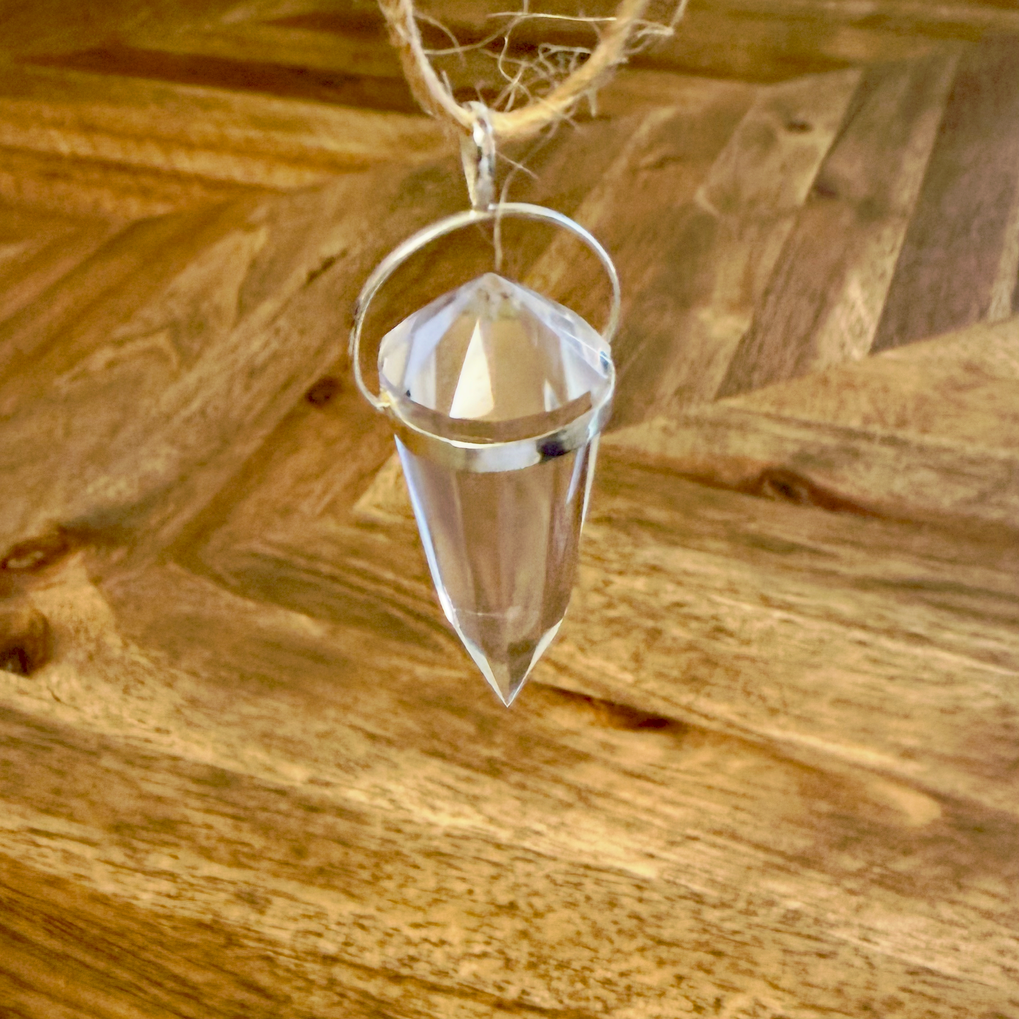 Clear Quartz Vogel Crystal Pendant & 24" Chain