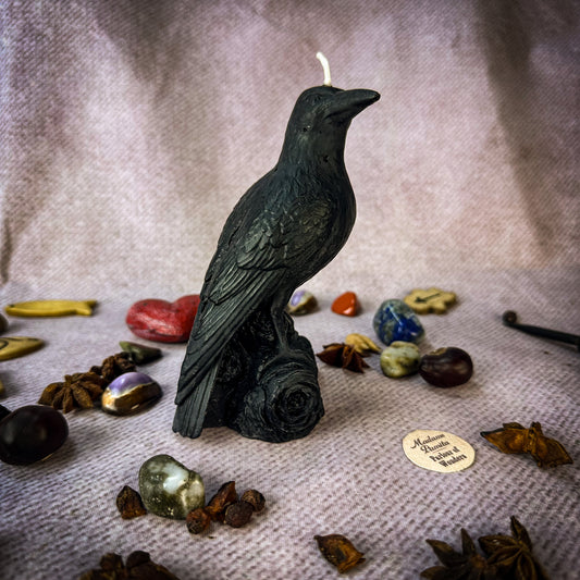 COVEN EXCLUSIVE: Beeswax Raven Spell Candle