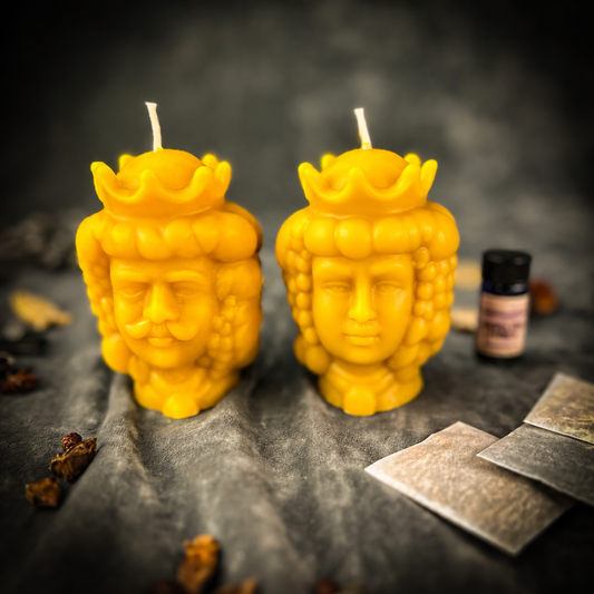 Divine Duality King & Queen Beeswax Candle Spell Kit | Strengthen a Partnership or Relationship