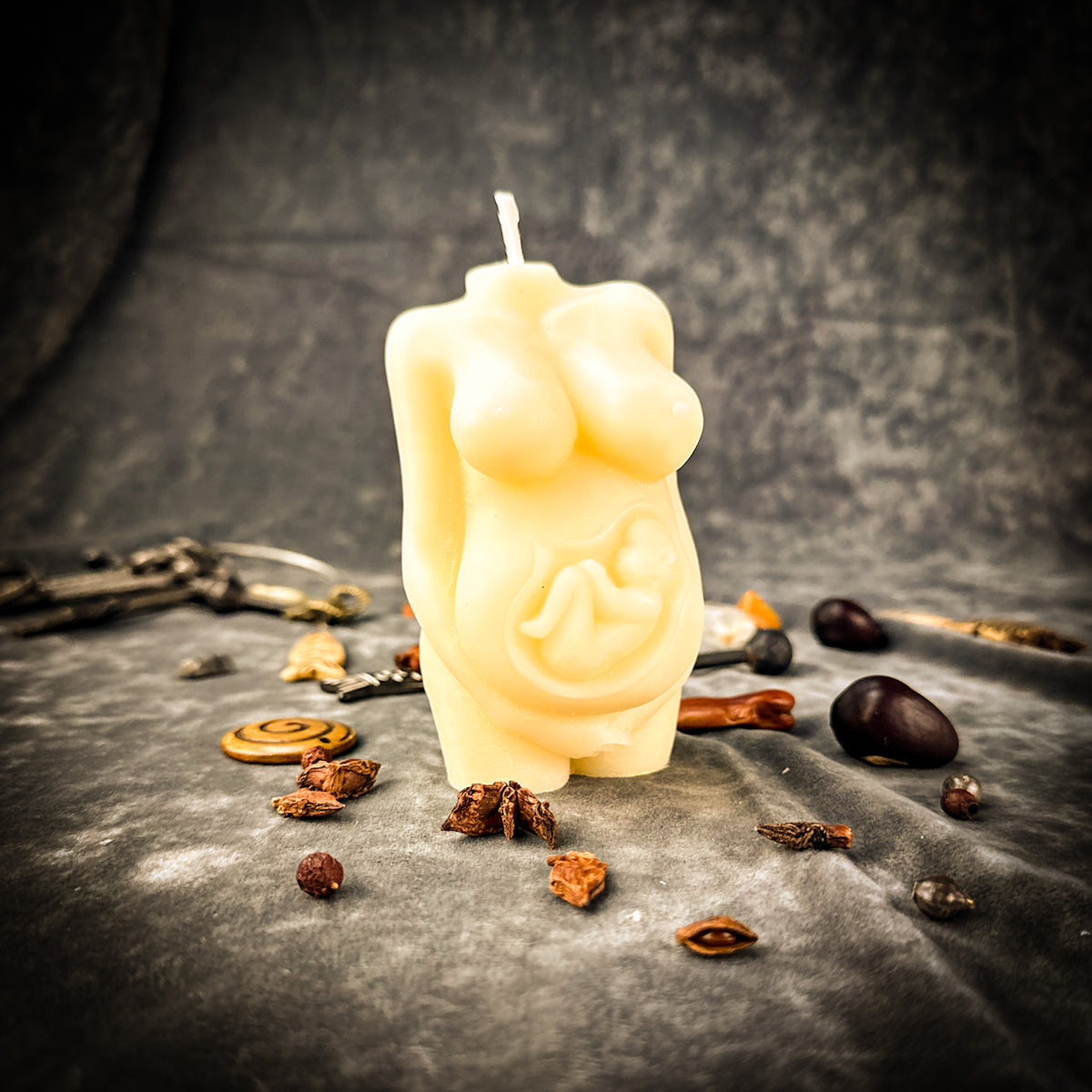 Divine Mother Pregnancy Beeswax Candle Spell Kit | Fertility, Pregnancy Blessing & Motherhood Magic