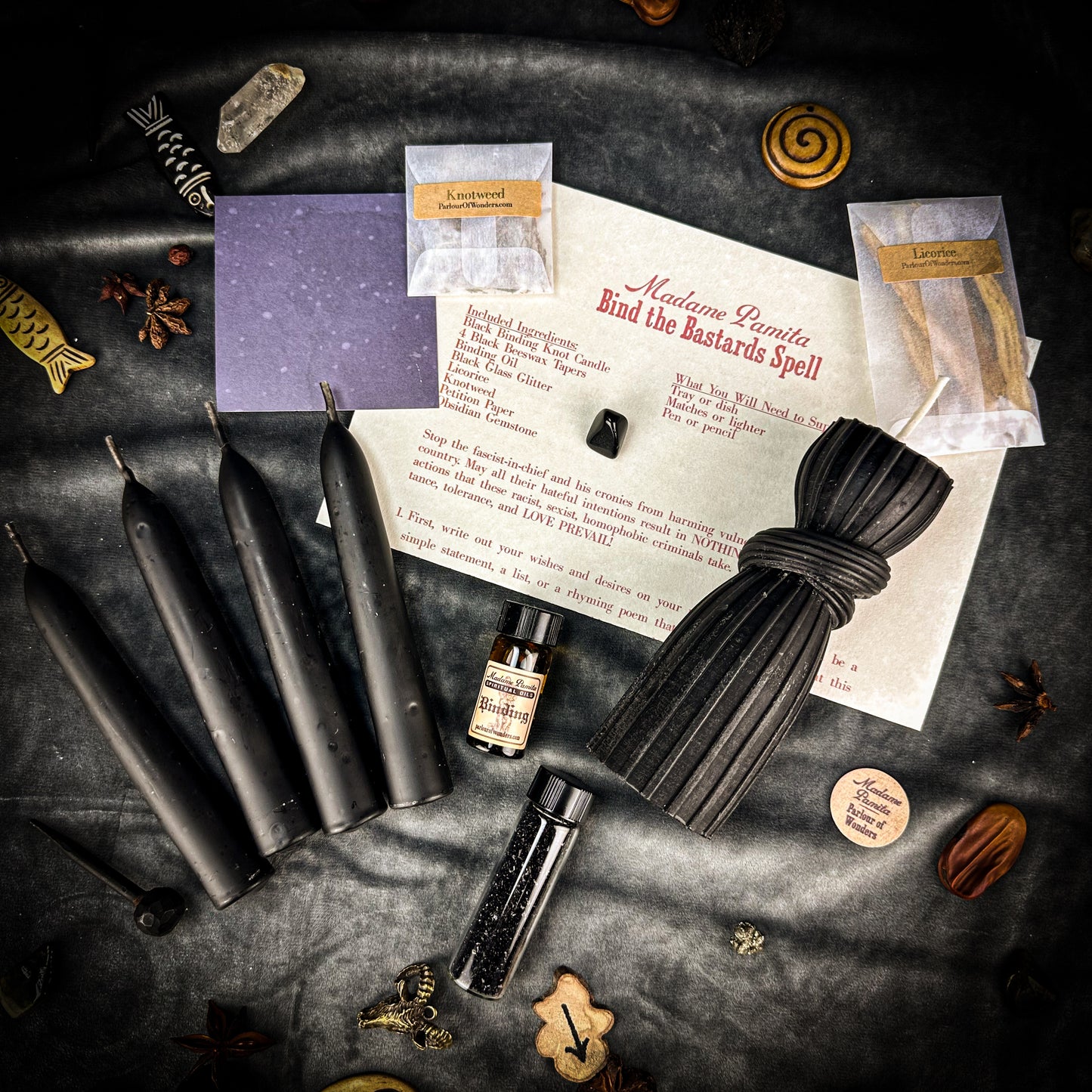 Bind the Bastards Candle Spell Kit for the Resistance - Stop Fascism & Protect Democracy