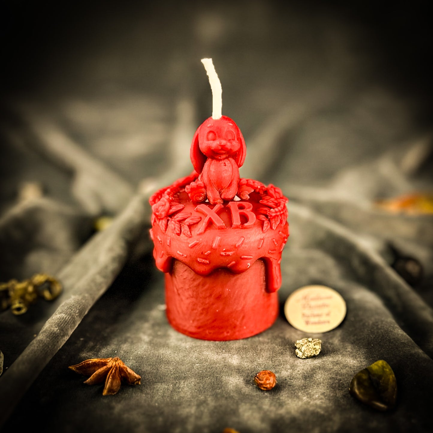 Red Beeswax Easter Rabbit Paska Candle Spell Kit - Abundance, Fertility & Spring Renewal