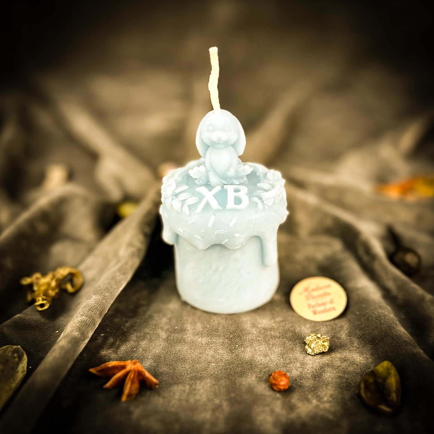 Blue Easter Rabbit Paska Candle Spell 