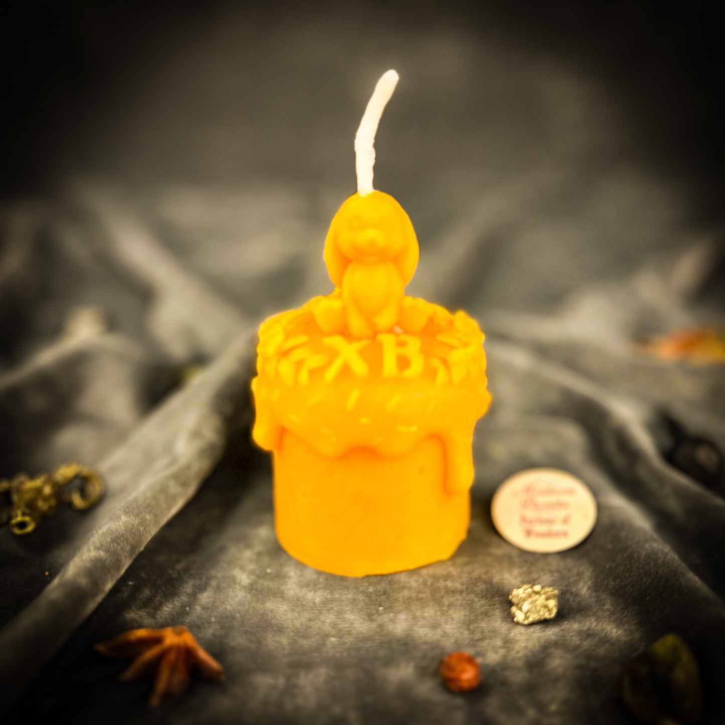 Yellow Beeswax Easter Rabbit Paska Candle Spell 