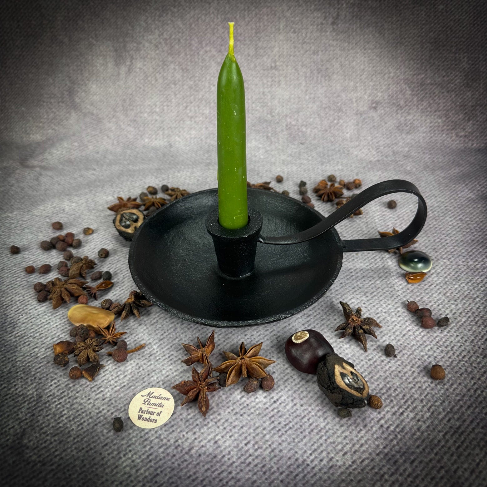 Salem Witch Cast Iron Chamberstick Candle Holder