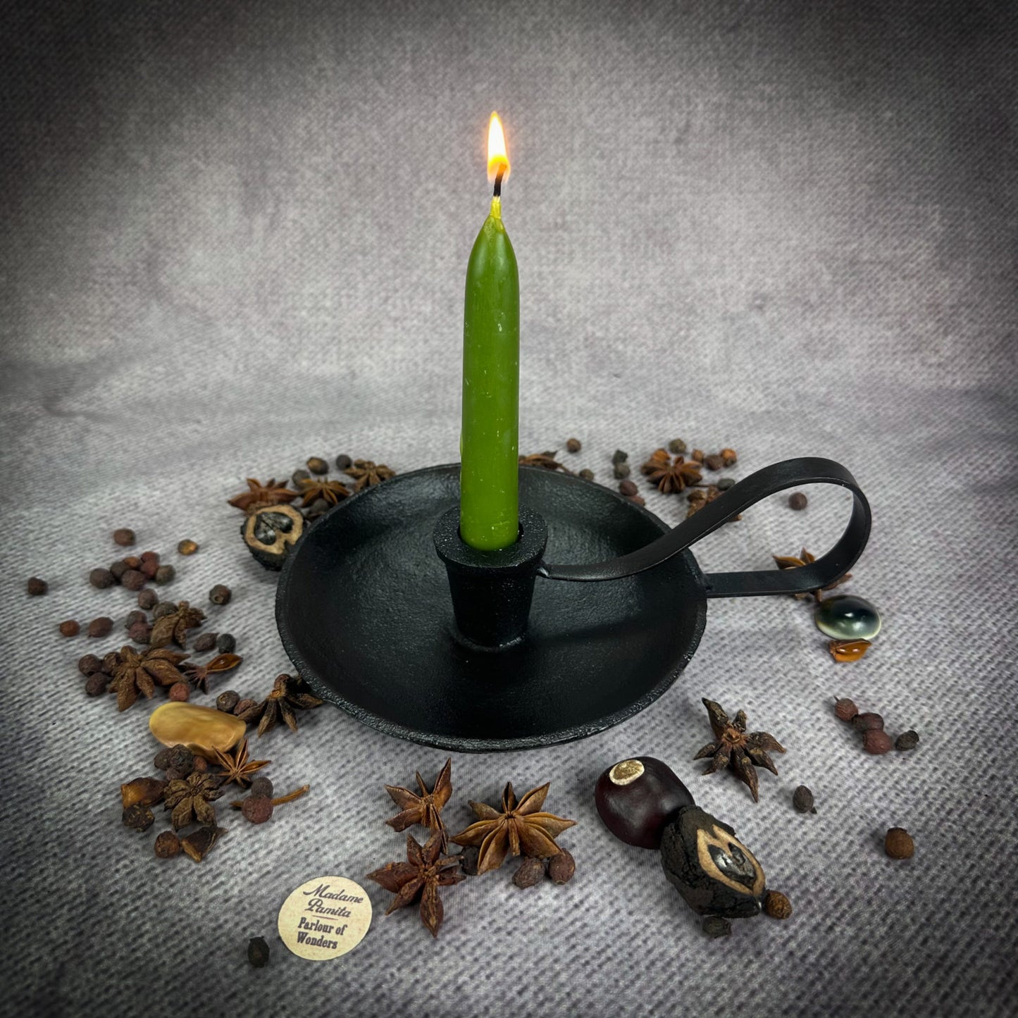 Salem Witch Cast Iron Chamberstick Candle Holder