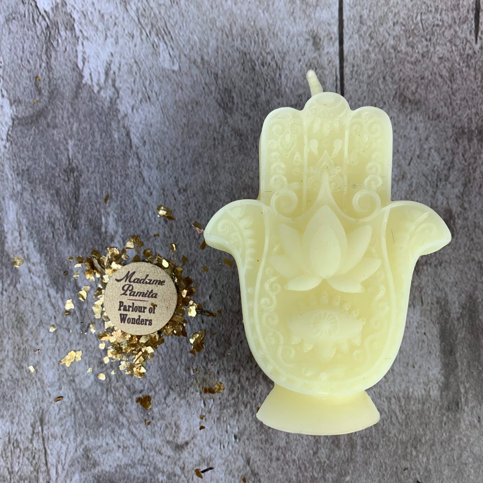 Beeswax Hamsa Hand Spell Candle