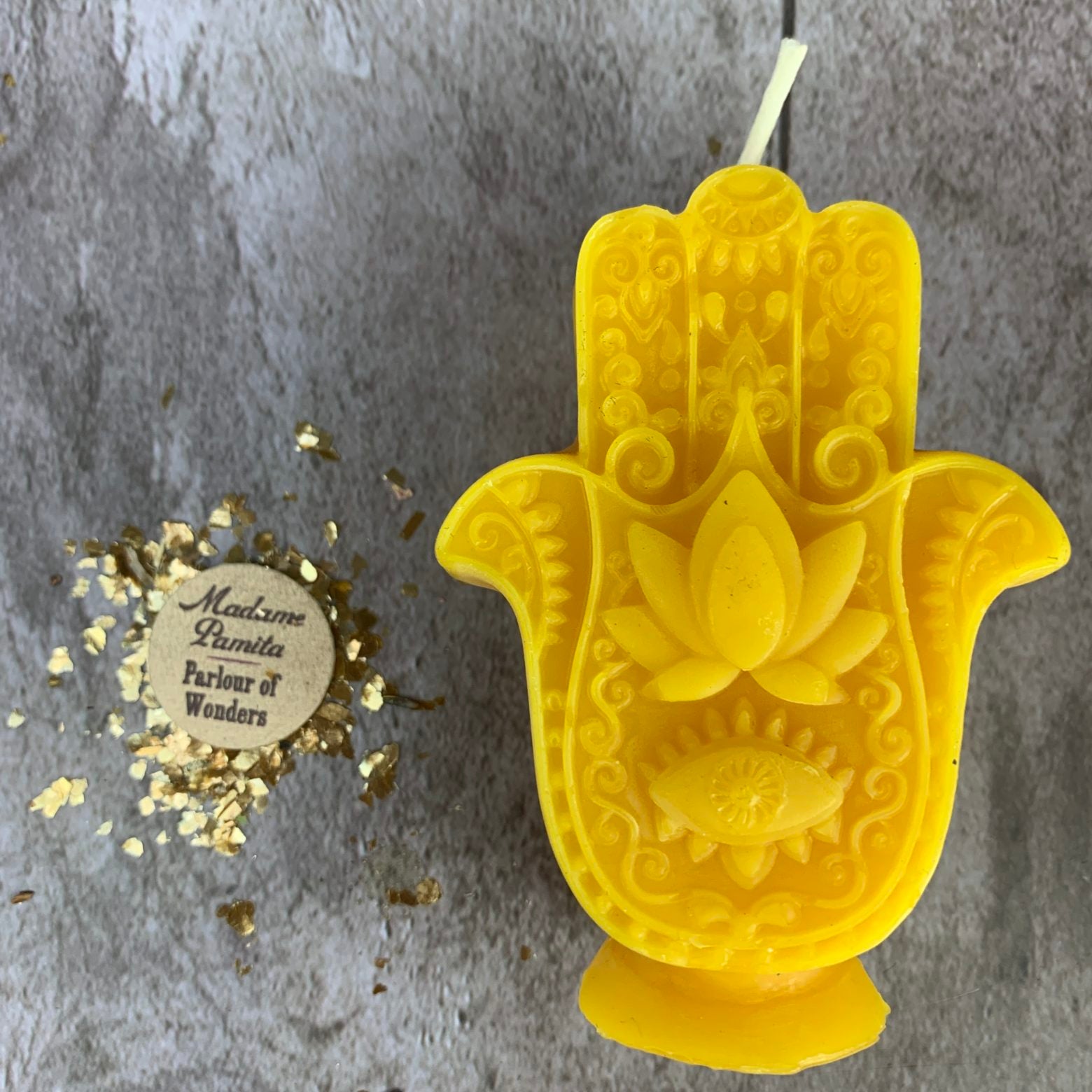Beeswax Hamsa Hand Spell Candle
