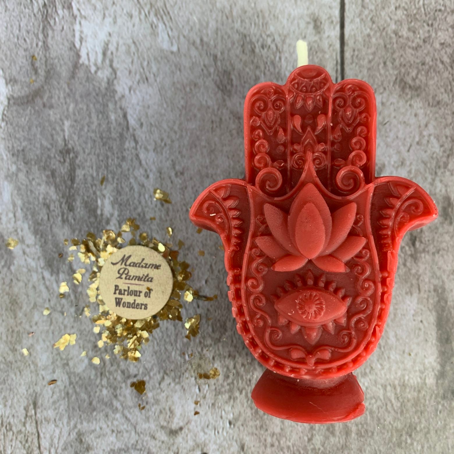 Beeswax Hamsa Hand Spell Candle