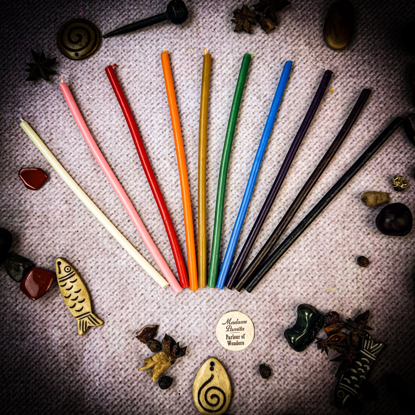 Set of 10 Beeswax Tapers