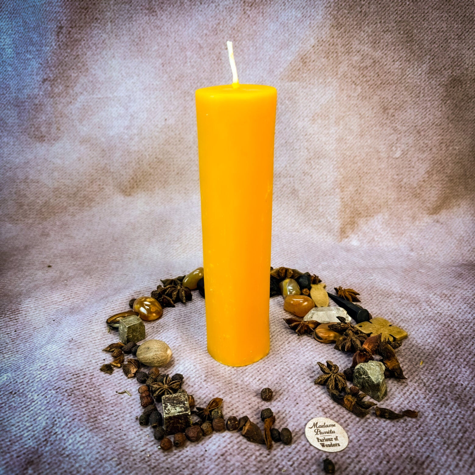 Yellow Beeswax Vigil Candle Refill Pull Out