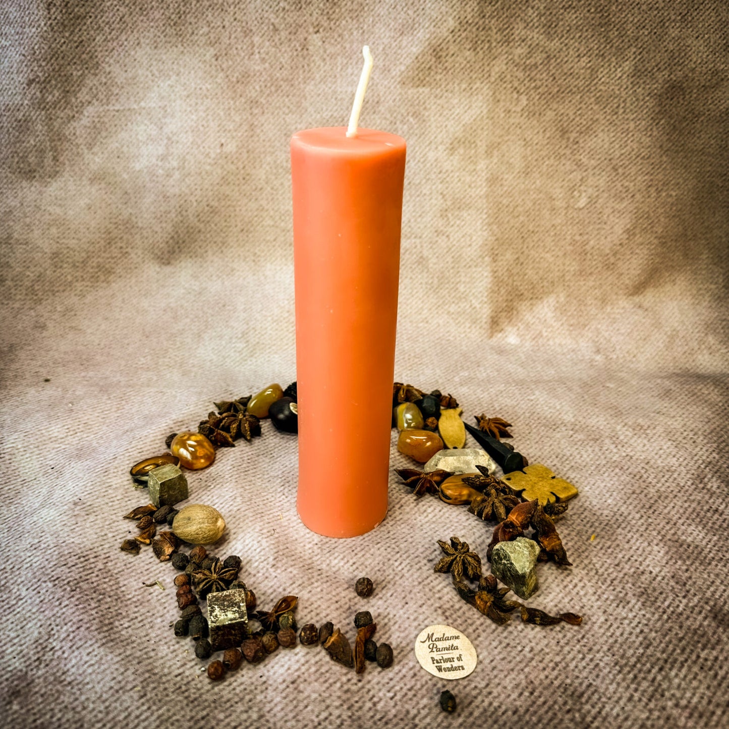 Pink Beeswax Vigil Candle Refill Pull Out