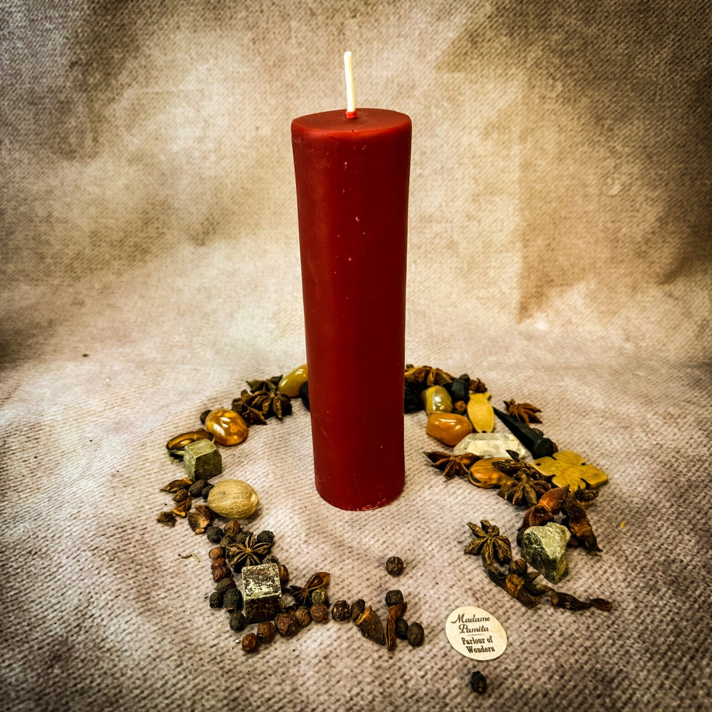 Red Beeswax Vigil Candle Refill Pull Out