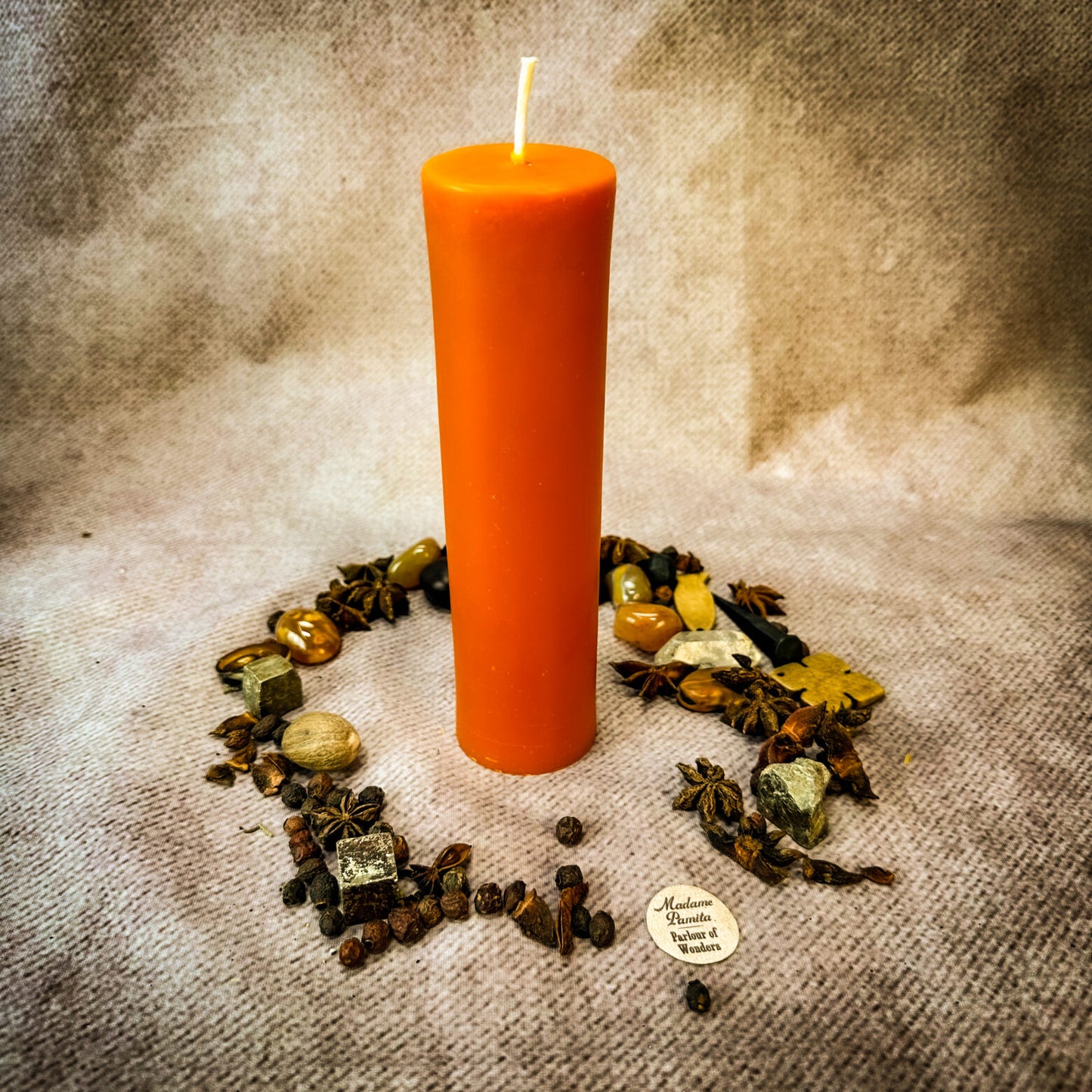 Orange Beeswax Vigil Candle Refill Pull Out