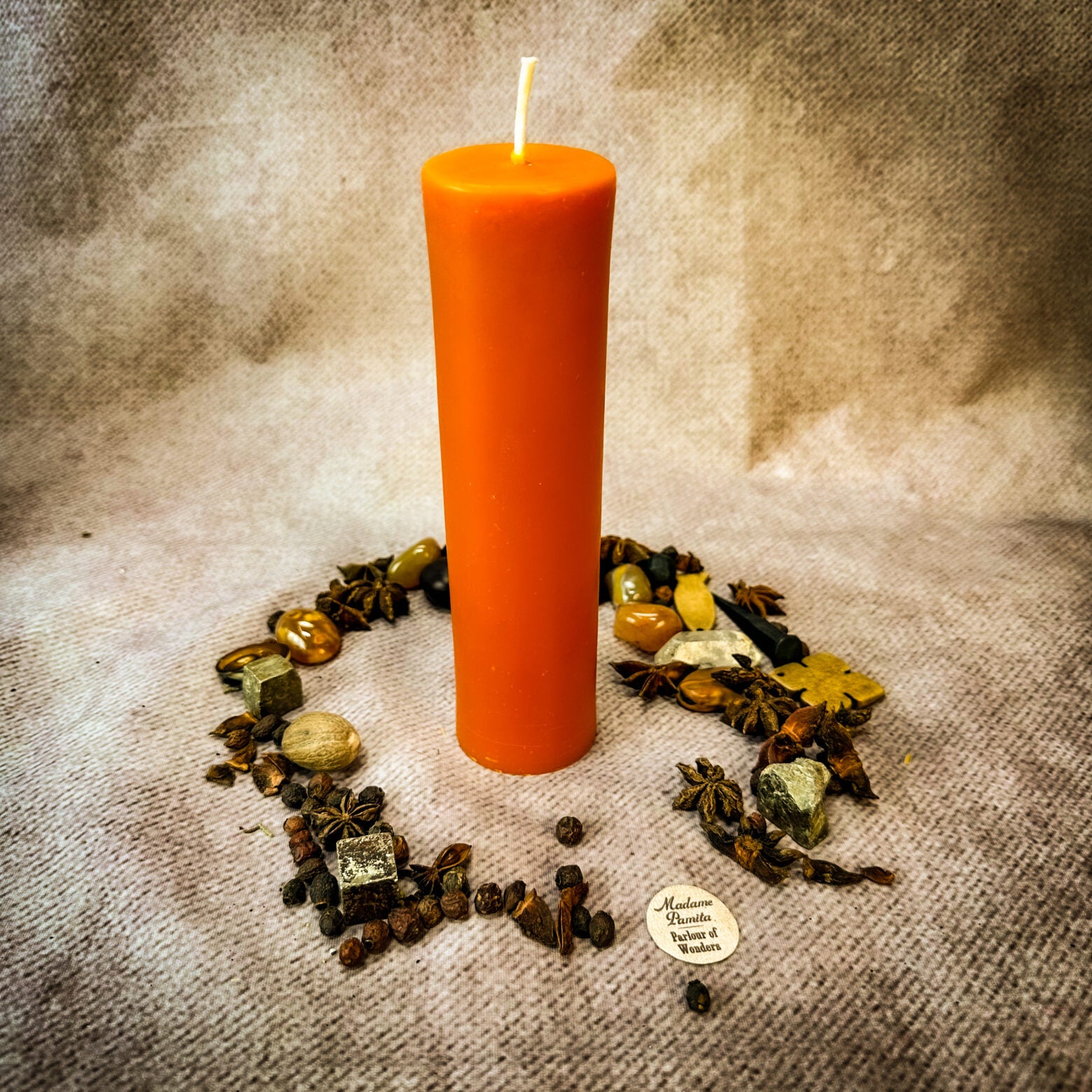Orange Beeswax Vigil Candle Refill Pull Out