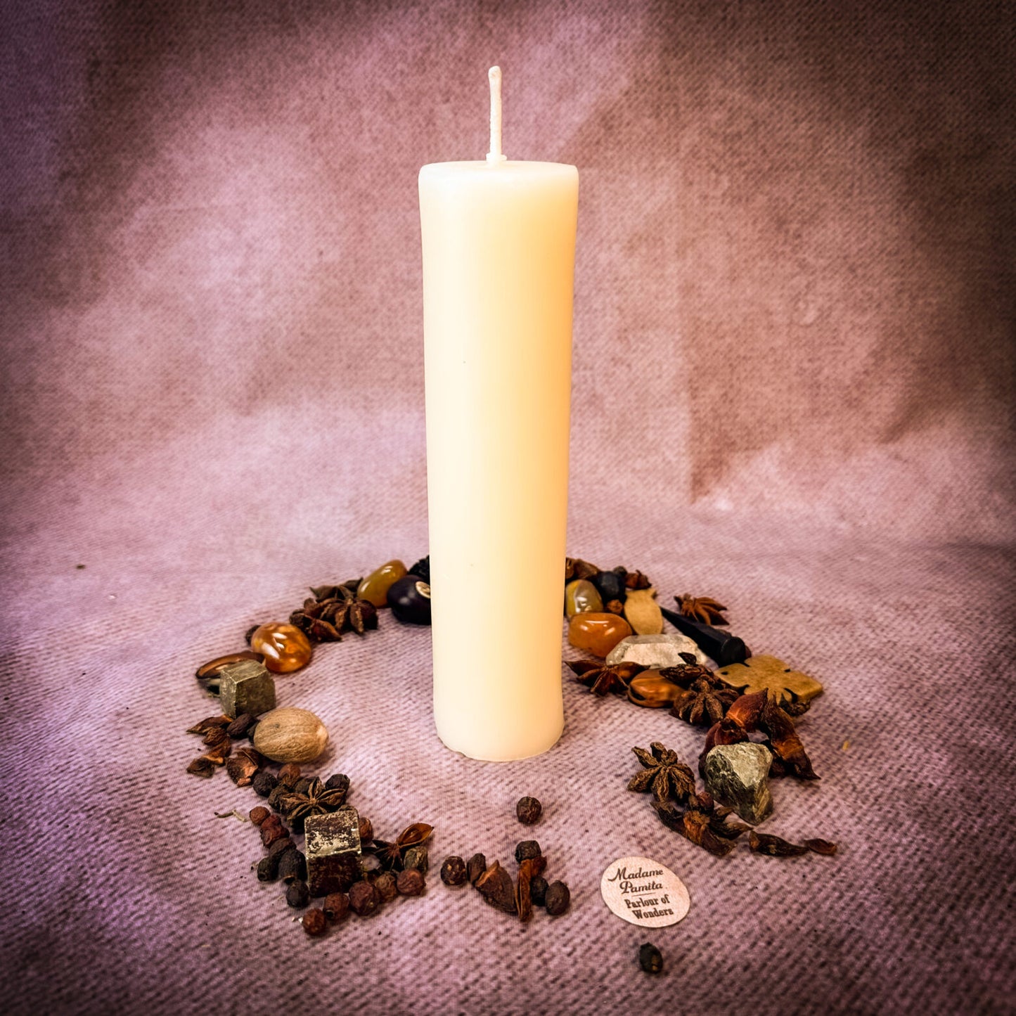 White Beeswax Vigil Candle Refill Pull Out