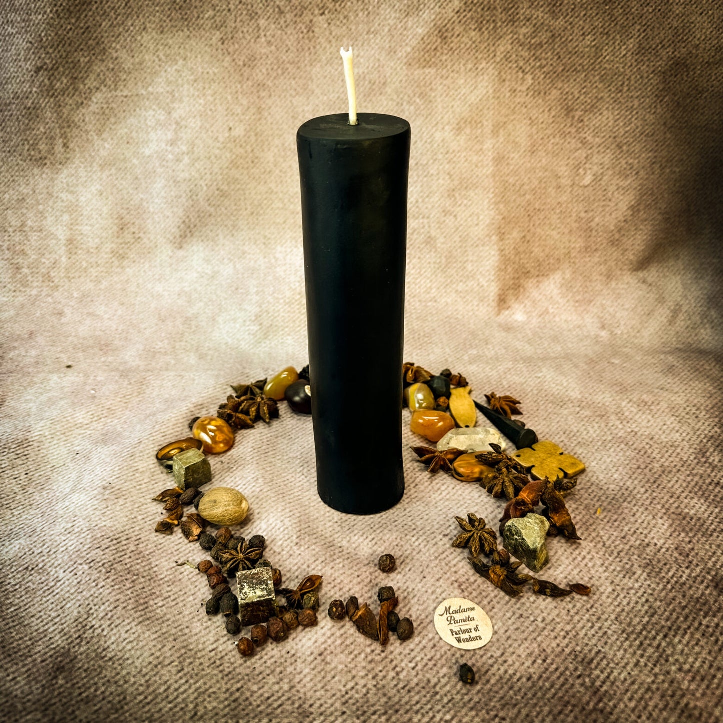Black Beeswax Vigil Candle Refill Pull Out