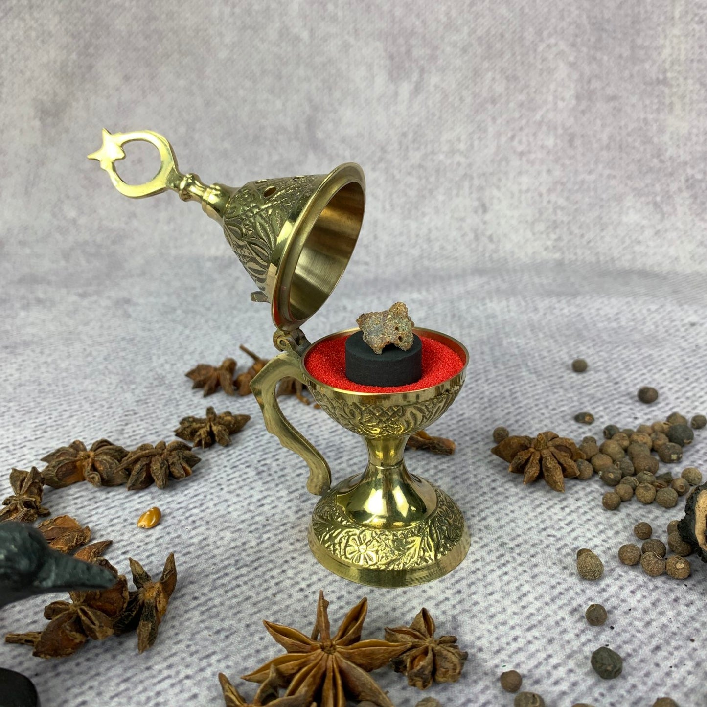 Mystical Hinged Brass Incense Burner