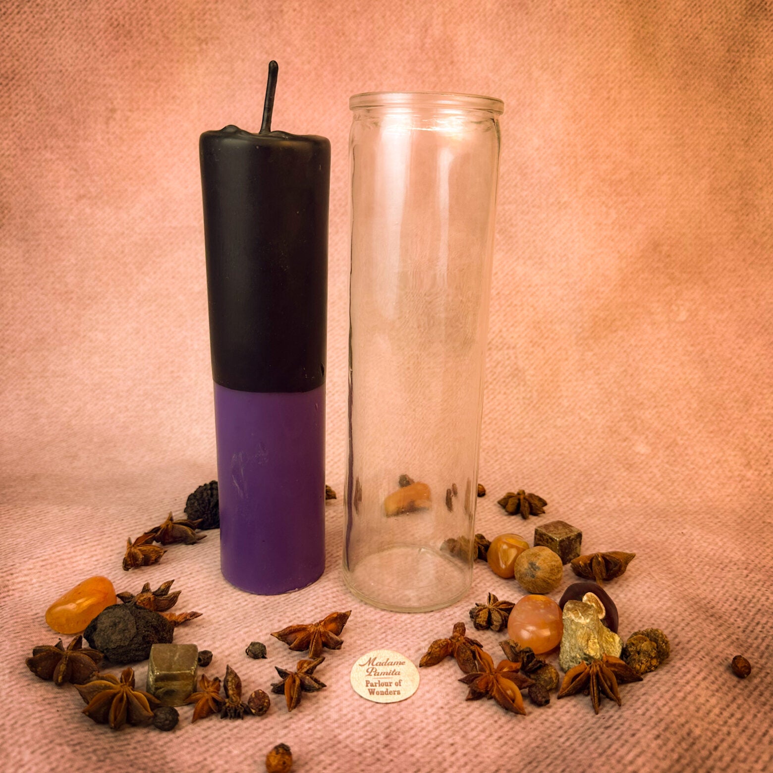 Purple Beeswax Reversing Vigil Candle and Vigil Refill
