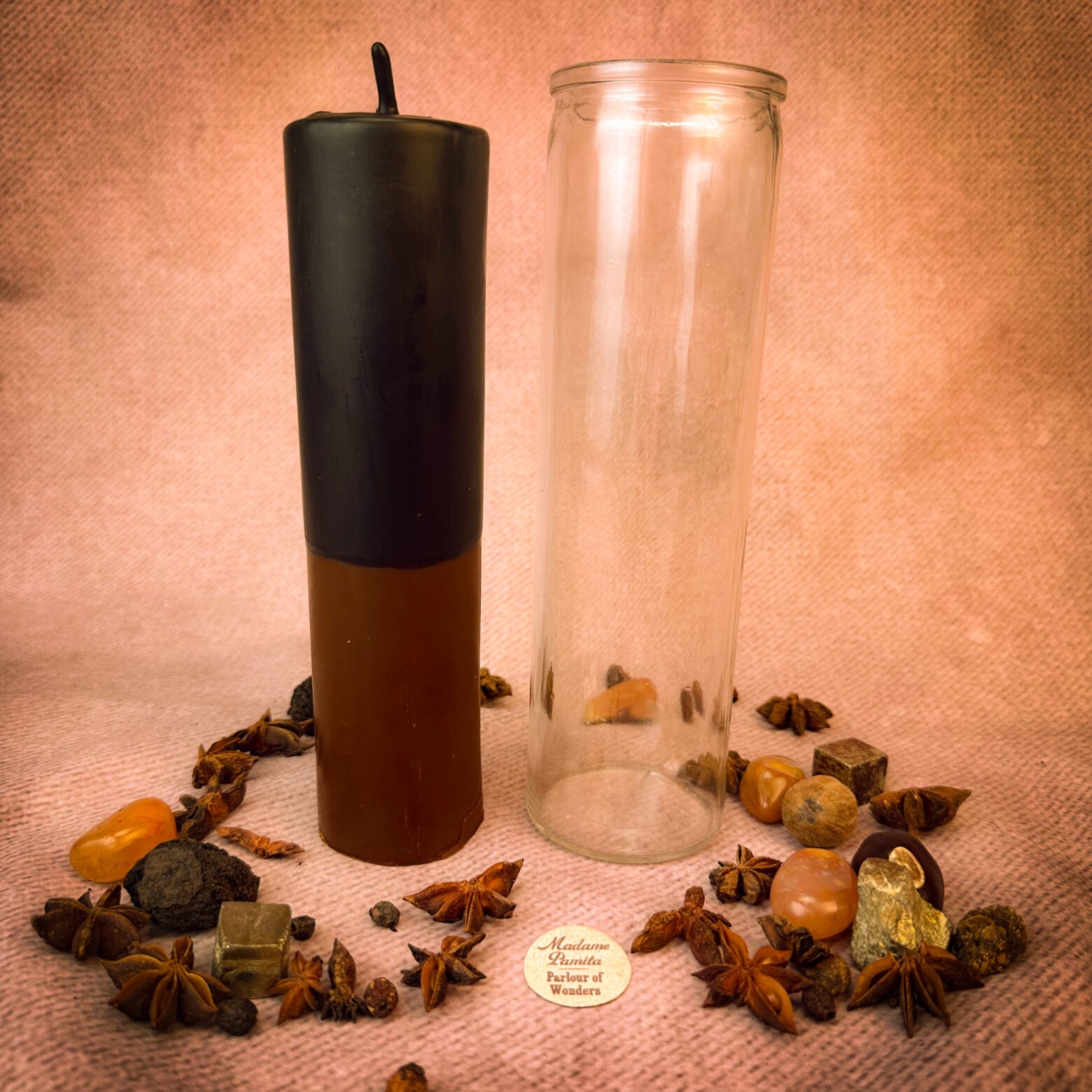 Brown Beeswax Reversing Vigil Candle and Vigil Refill