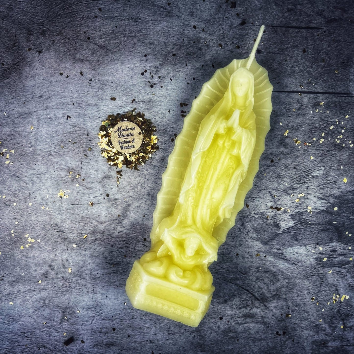 Beeswax Virgen de Guadalupe Candle