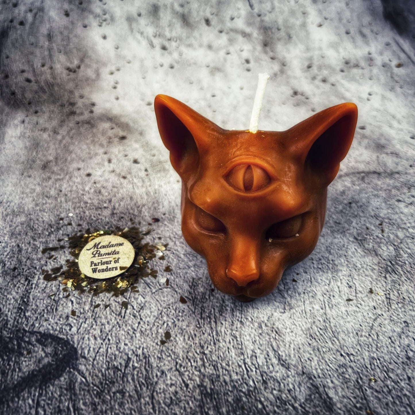 Beeswax Psychic Cat Candle