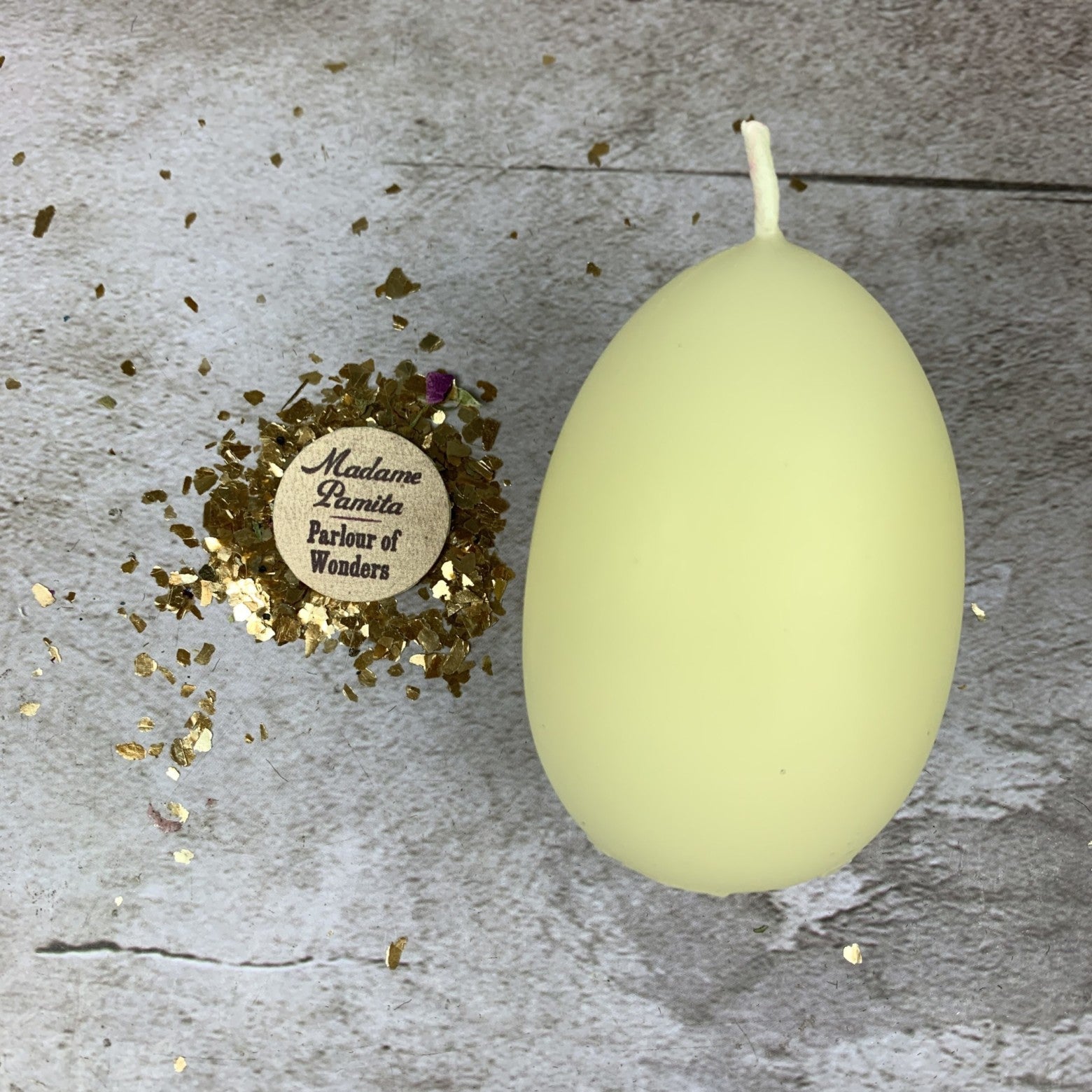 Beeswax Egg Talisman Candle White