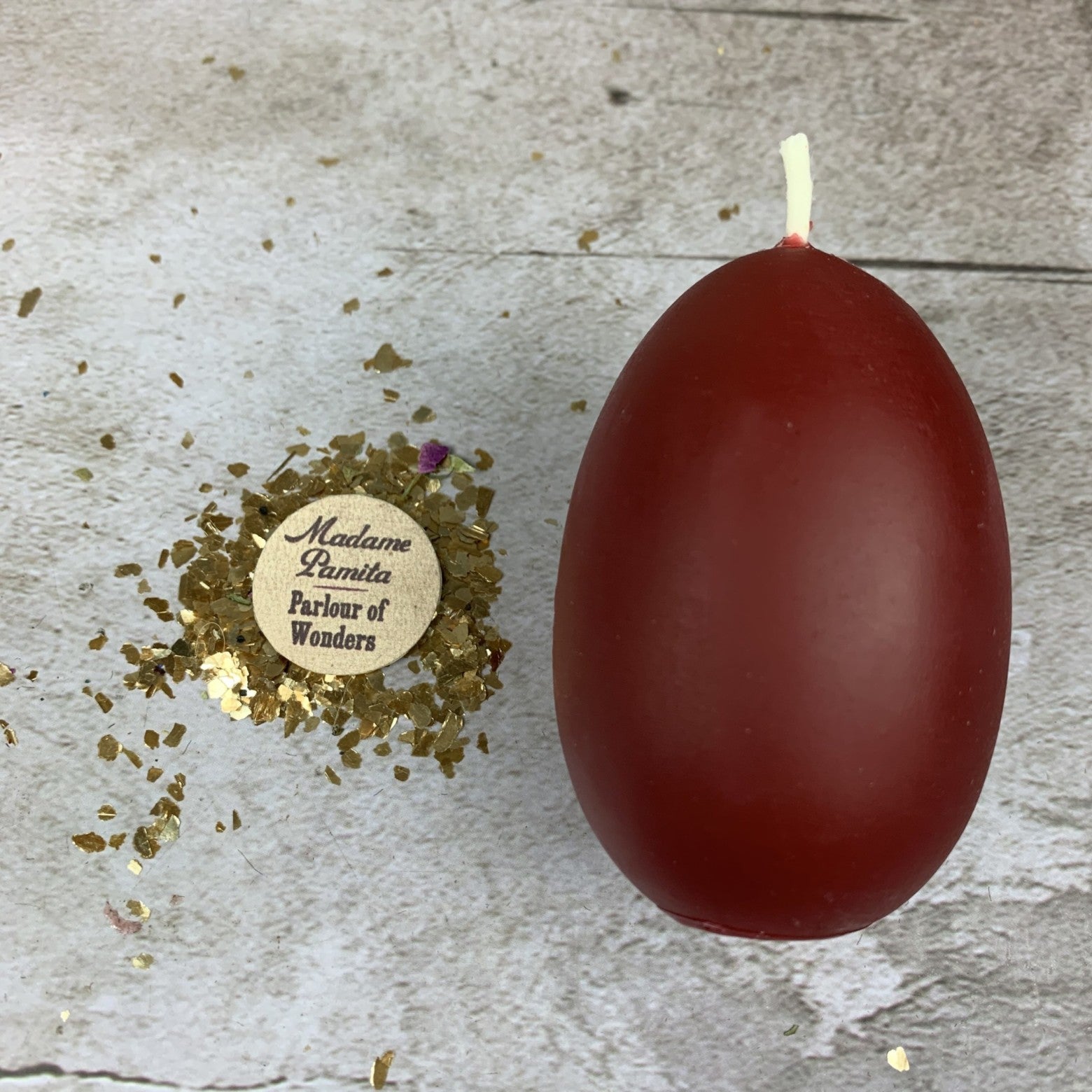 Beeswax Egg Talisman Candle Red