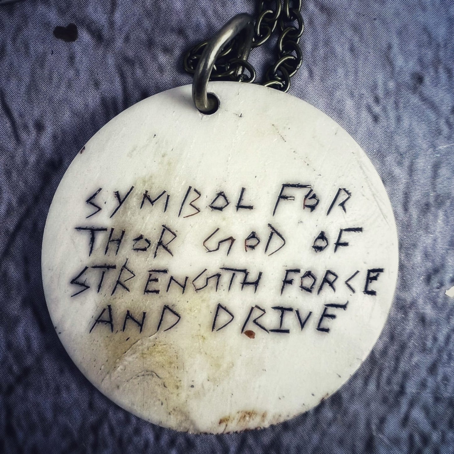 Thor Strength Force and Drive Bone Charm Necklace