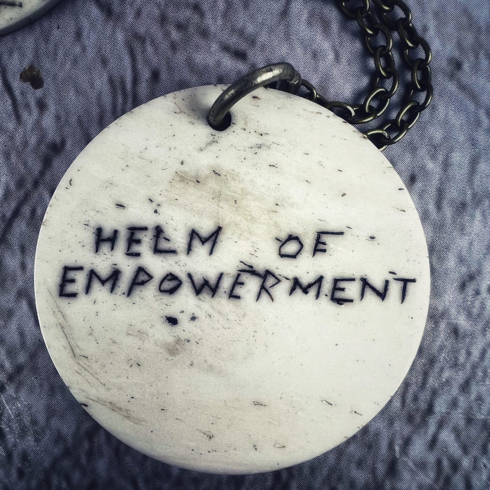 Helm of Empowerment Bone Charm Necklace
