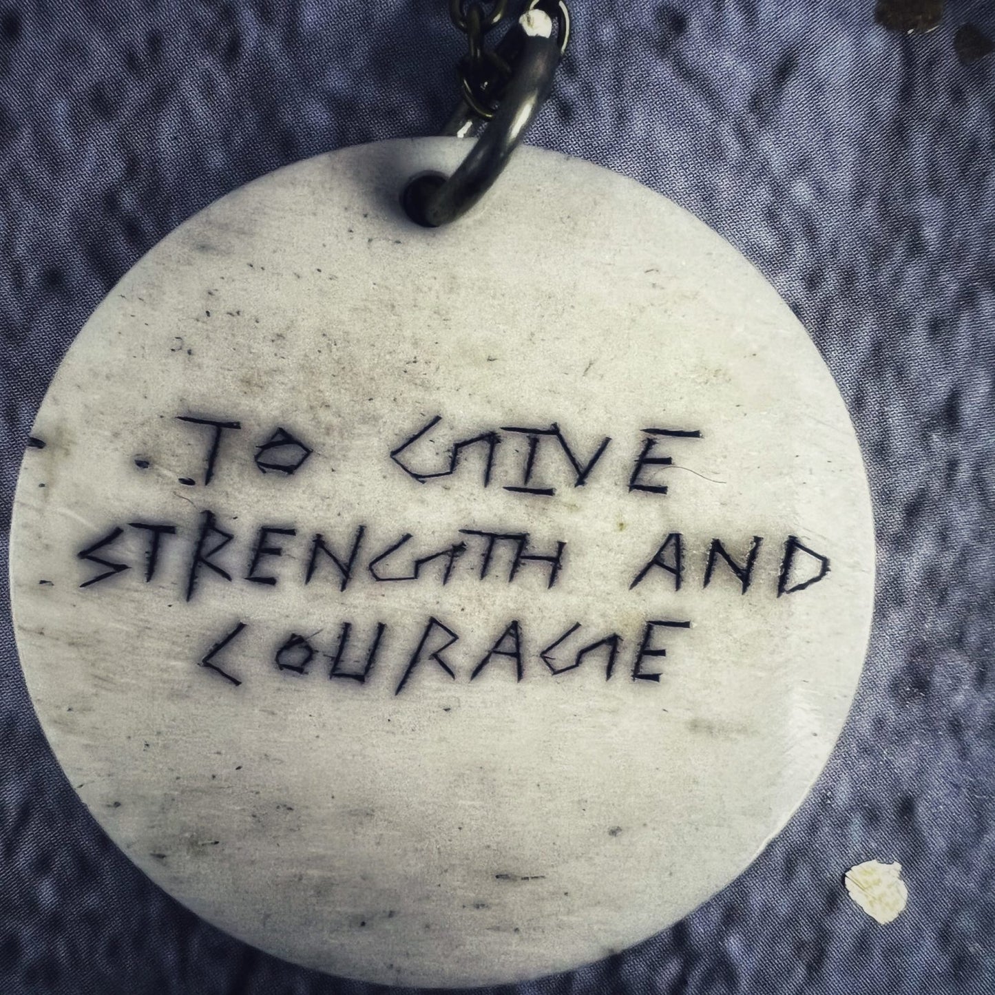 To Give Strength and Courage Bone Charm Necklace