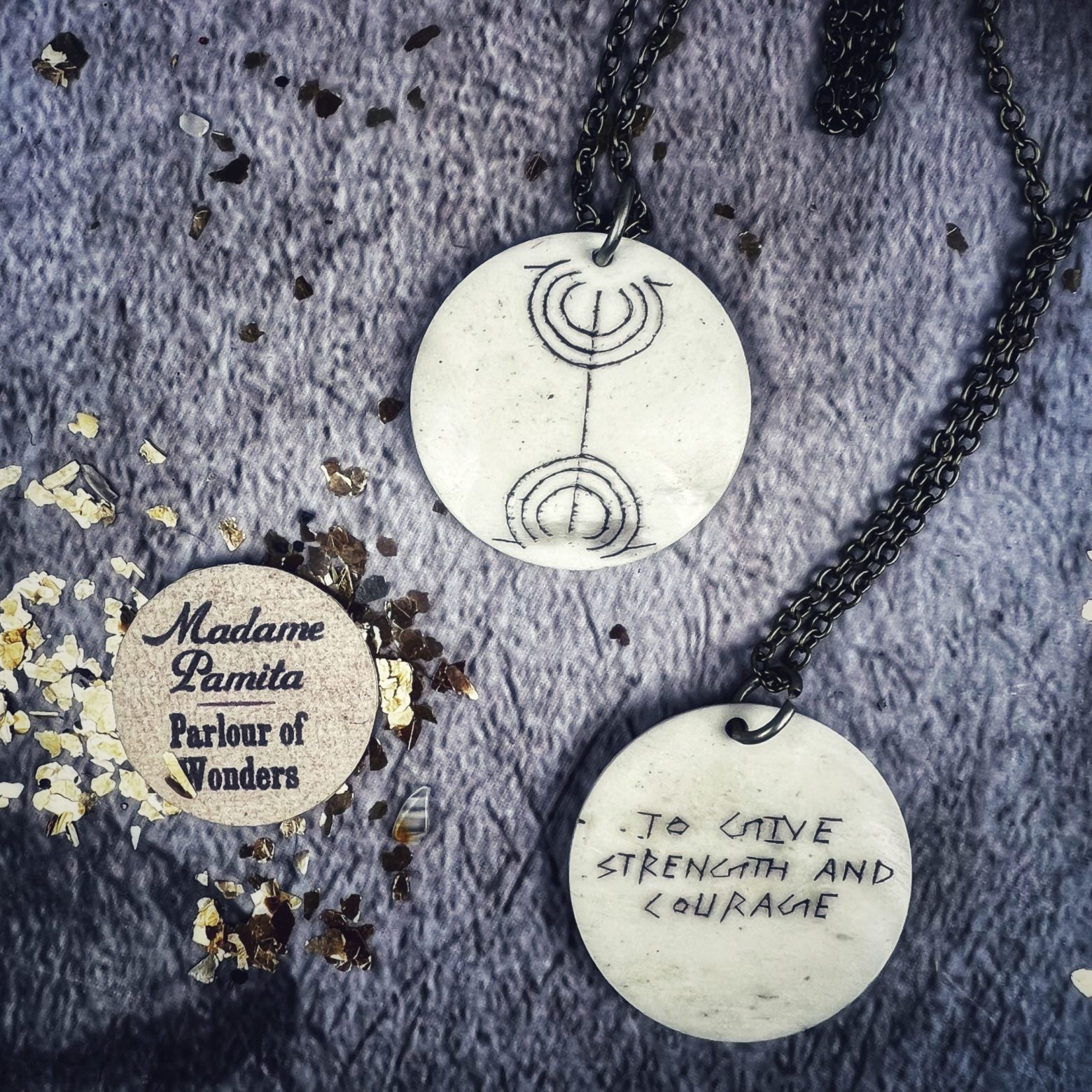 To Give Strength and Courage Bone Charm Necklace