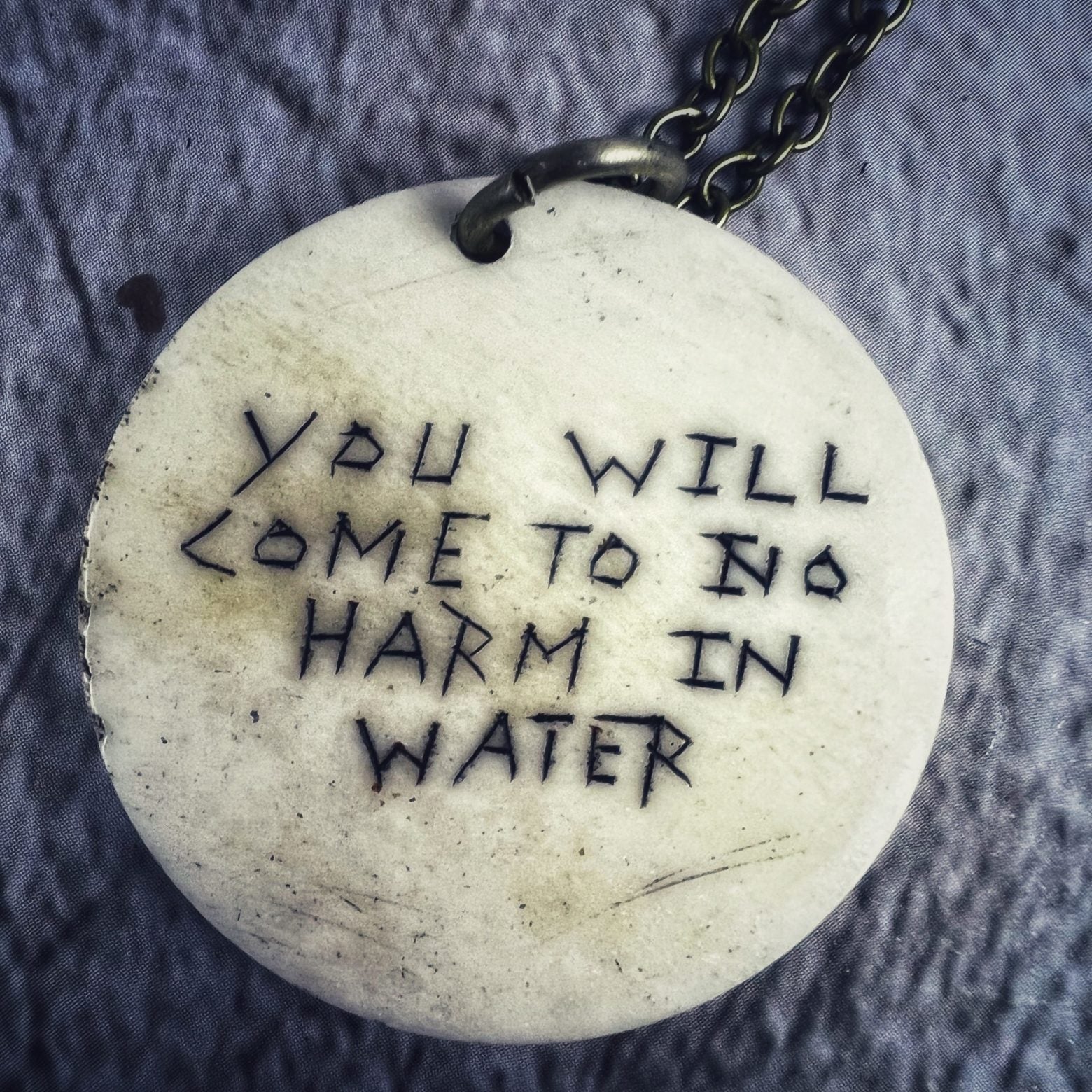 You Will Come To No Harm in Water Bone Charm Necklace
