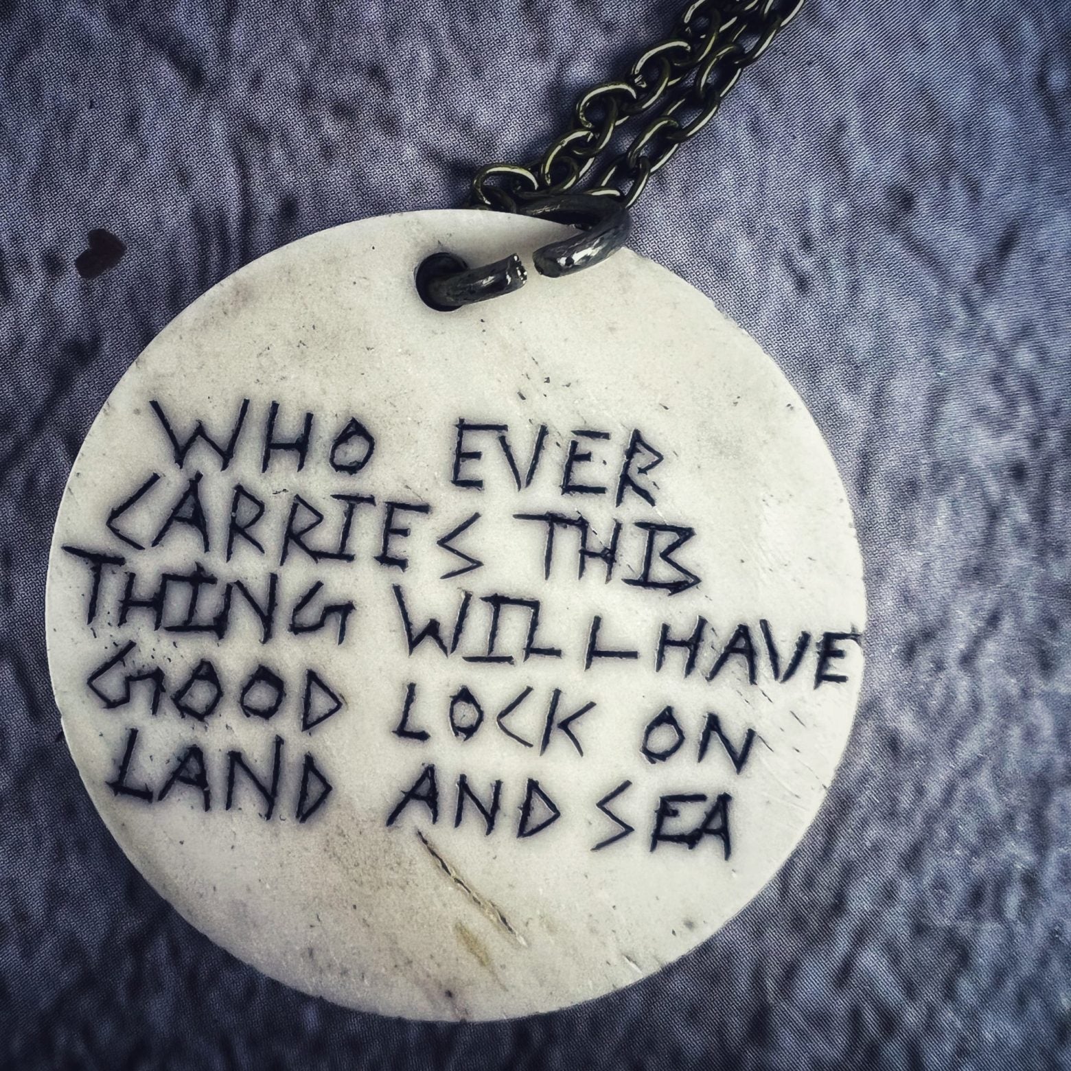 Good Luck on Land and Sea Bone Charm Necklace